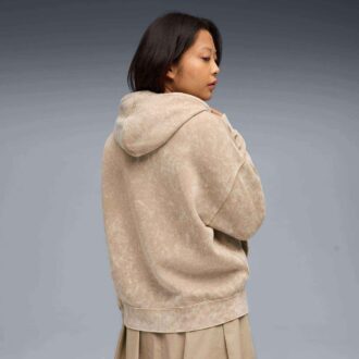 Elevated Essentials Acid Wash Dame Fleece Hættetrøje