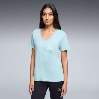 Essentials Script T-shirt med V-hals til kvinder