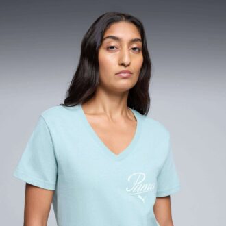 Essentials Script T-shirt med V-hals til kvinder