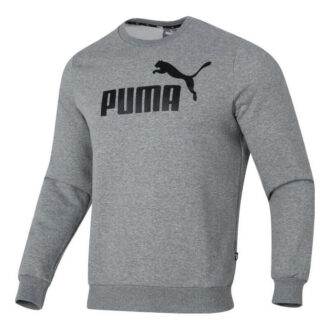 Fleece-pullover med bogstavprint “Grå Sort”