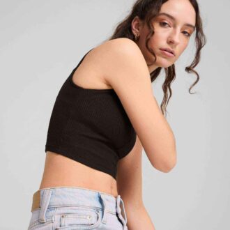 Garderobe Essentials Kvinder Ribbet Crop Top Garderobe Essentials Kvinder Ribbet Crop Top