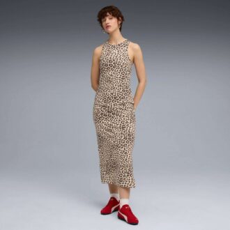 Leopard Luxe Slim-kjole med dyreprint til kvinder