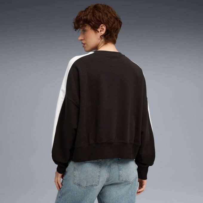 T7 Dame Oversized Sweatshirt med Rund Hals T7 Dame Oversized Sweatshirt med Rund Hals