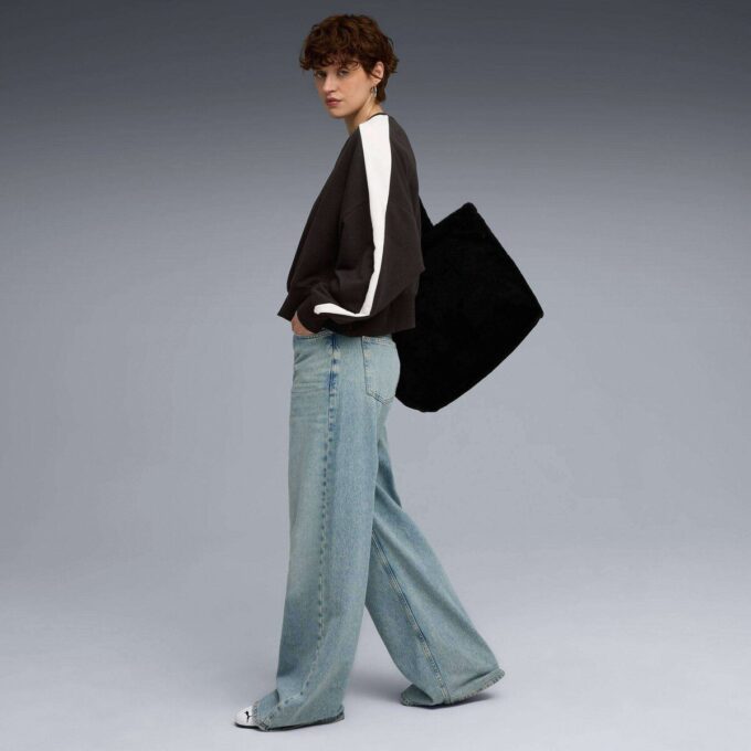 T7 Dame Oversized Sweatshirt med Rund Hals T7 Dame Oversized Sweatshirt med Rund Hals