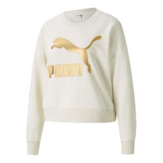 (WMNS) Classics Logo Print Rund Hals Sweatshirt Elfenben