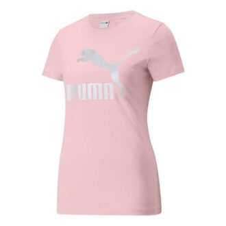 (WMNS) Classics Logo T-shirt med stort logoprint og korte ærmer i pink