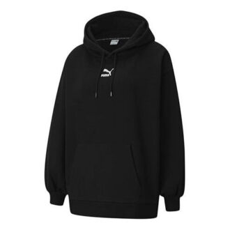 (WMNS) Classics Oversized Hættetrøje med Logoprint, Sort