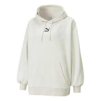 (WMNS) Classics Oversized Logo Print Plus Fleece Keep Warm Hættetrøje Grå