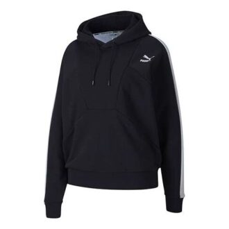 (WMNS) Hættetrøje med lille logo “Sort/Hvid”