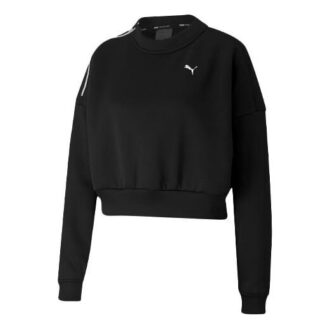 (WMNS) Kort sweatshirt med rund hals og toglogo, sort