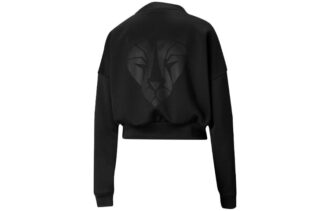 (WMNS) Kort sweatshirt med rund hals og toglogo, sort