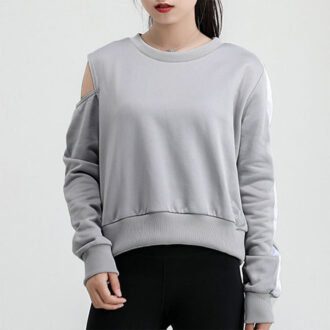 (WMNS) Logo Print Rund Hals Sweatshirt Grå