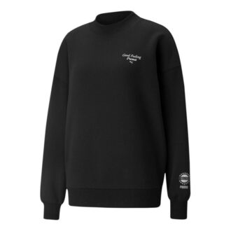 (WMNS) Logo Wellness Club Crew Neck Sweatshirt “Sort”