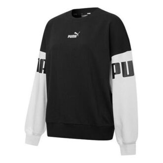 (WMNS) Power Color Blocking Crew Logo Print SweatshirtSort