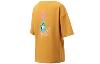 (WMNS) Print Casual Sport Rund Hals Kortærmet Gul