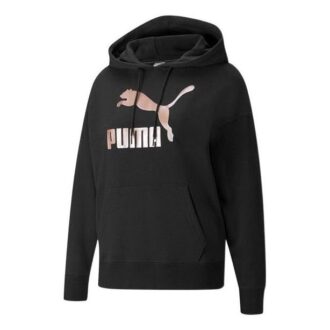 (WMNS) Stort Logo Athleisure Casual Sports Hættetrøje Sort Pink