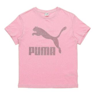 (WMNS) T-shirt med rund hals og logoprint, lyserød