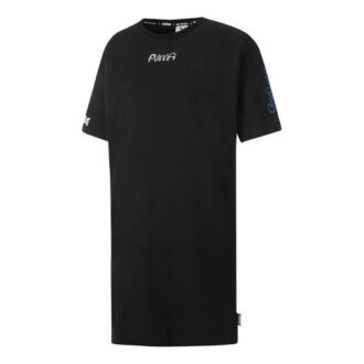 (WMNS) x Mr Doodle Crossover Casual Sports Åndbar Kortærmet Kjole Sort